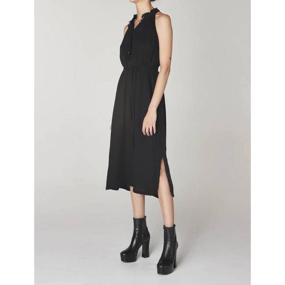 NEW RAQUEL ALLEGRA halter midi dress in black - Picture 2 of 4